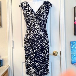 Ralph Lauren Navy & White Polka-Dalmatian Dress